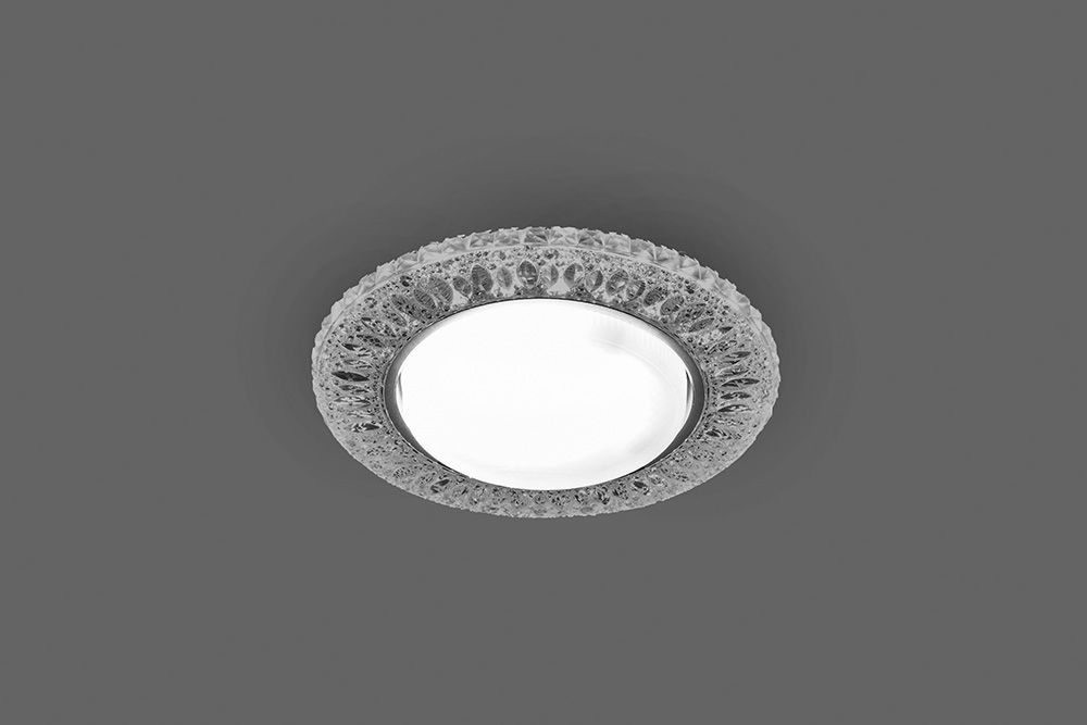 Светильник встраиваемый с белой LED подсветкой Feron CD4022 потолочный GX53 без лампы прозрачный Светильник встраиваемый с белой LED подсветкой Feron CD4022 потолочный GX53 без лампы прозрачный