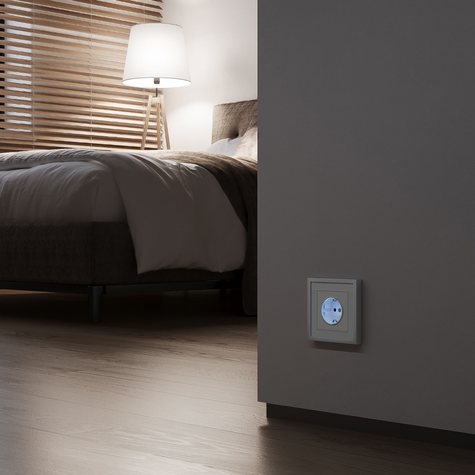 Розетка с подсветкой Werkel (белый матовый) W1171461