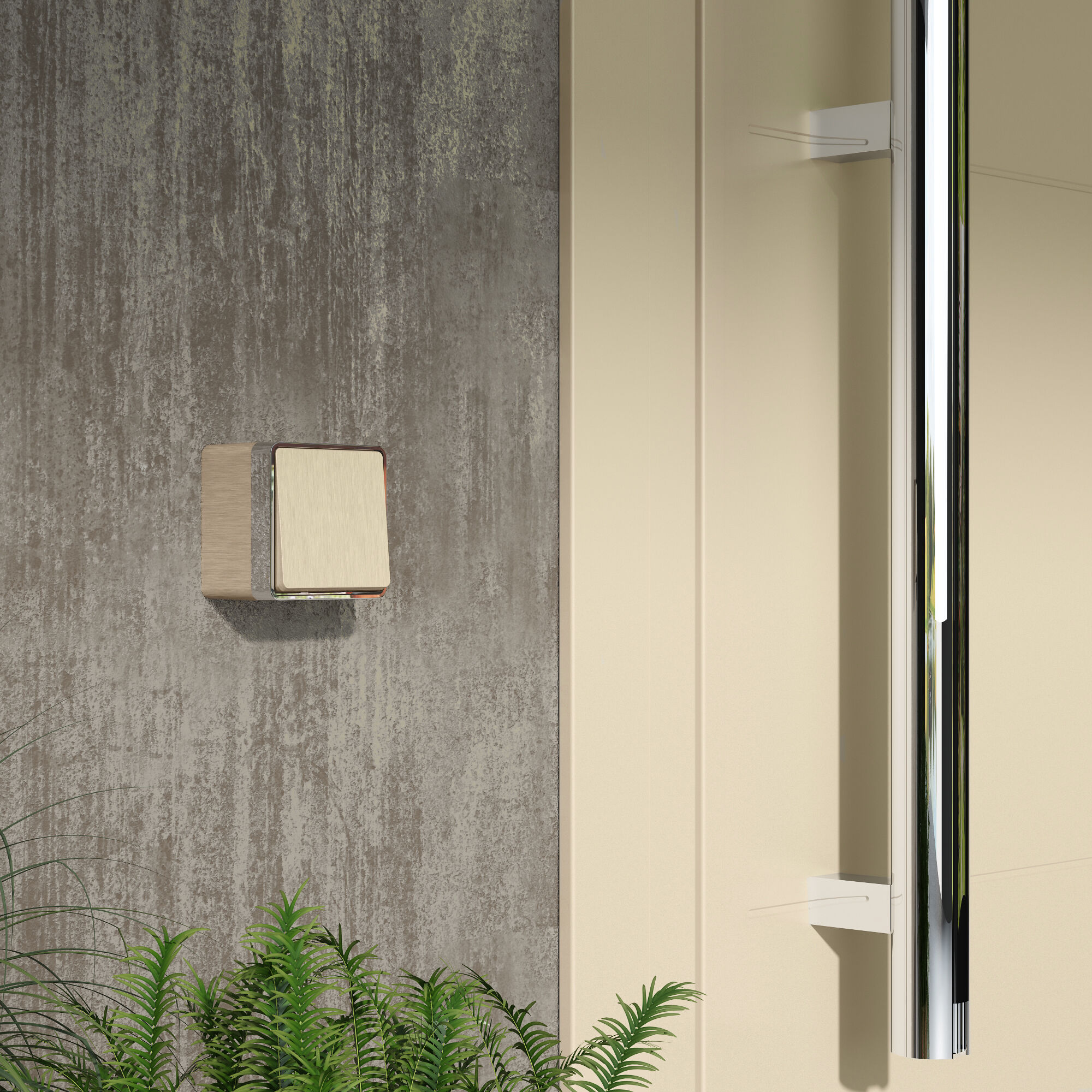 Выключатель одноклавишный влагозащищенный Werkel Gallant (шампань рифленый) WL15-01-02 / W5010210 / a041413