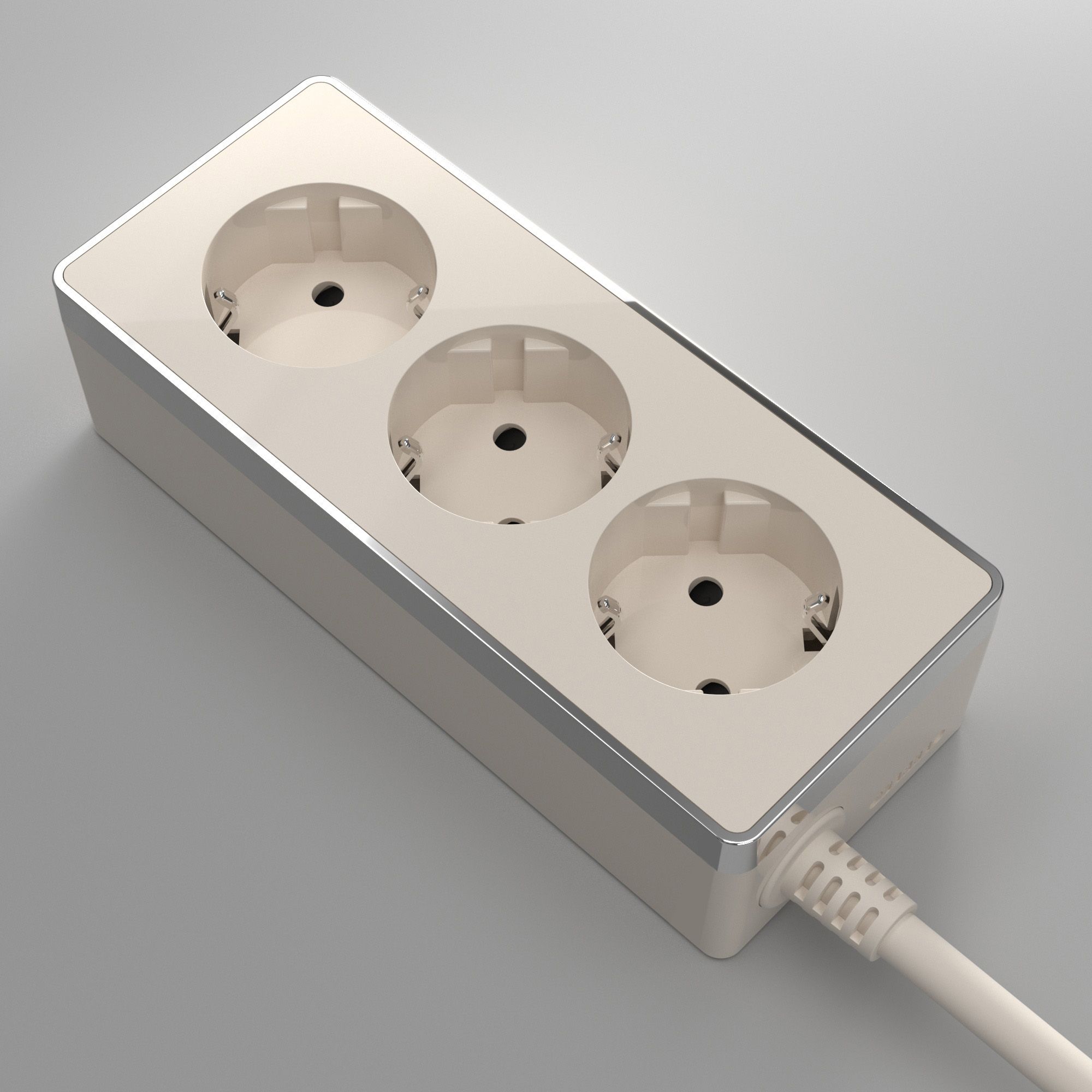 Удлинитель Werkel Gallant 3-х местный 3 м слоновая кость/хром W6523603