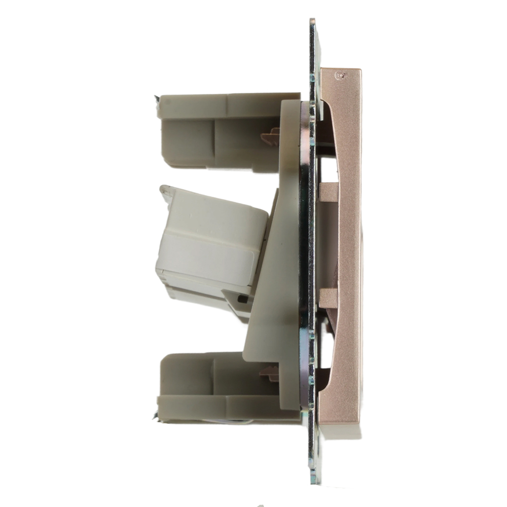 Розетка компьютерная 2-местная RJ-45 (механизм) STEKKER GLS00-7109-02, серия Катрин, шампань