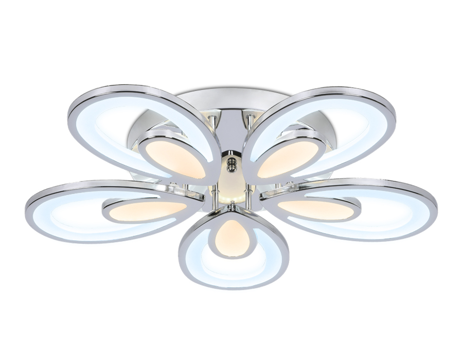 Потолочный светодиодный светильник с пультом FA469/5 CH Ambrella хром 110W 580*560*80 (ПДУ РАДИО 2.4)