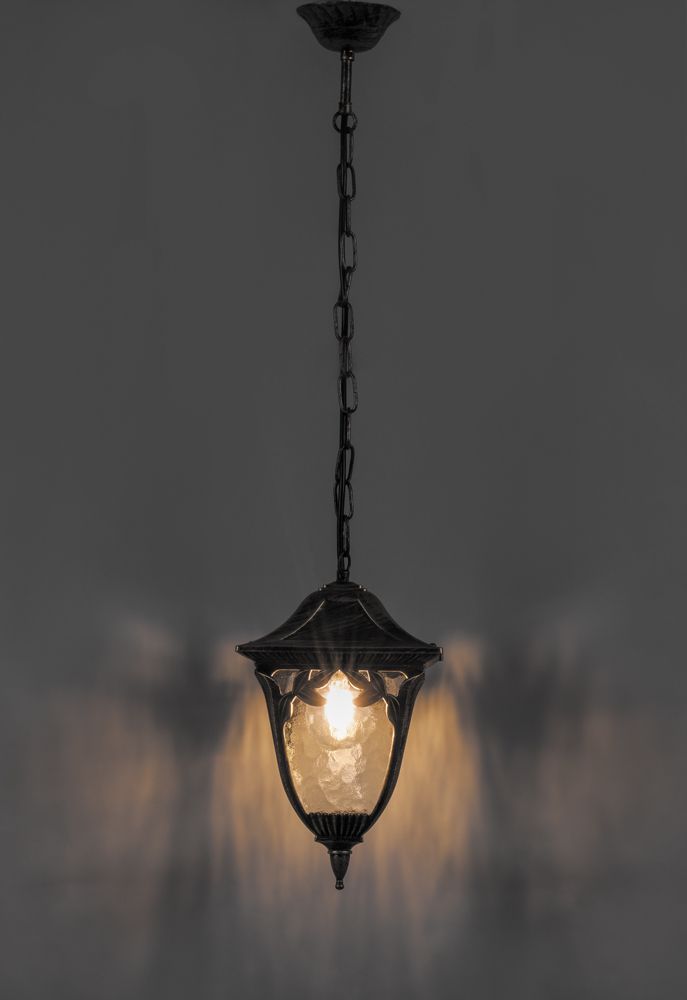 Светильник садово-парковый Feron PL4085 четырехгранный на цепочке 100W E27 230V, черное золото