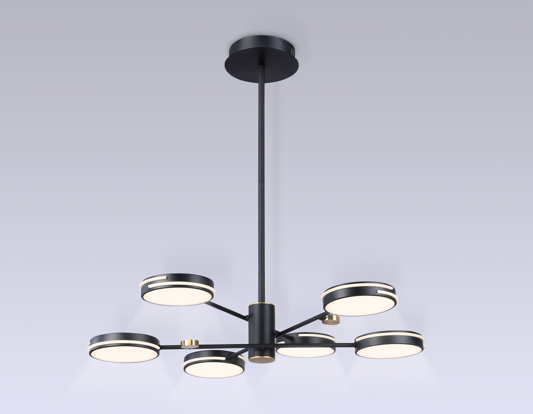 Подвесной светильник Ambrella FL51639/6 BK/GD черный/золото 3000K/4200K/6400K 50W D800*780 (Без ПДУ) Подвесной светильник Ambrella FL51639/6 BK/GD черный/золото 3000K/4200K/6400K 50W D800*780 (Без ПДУ)