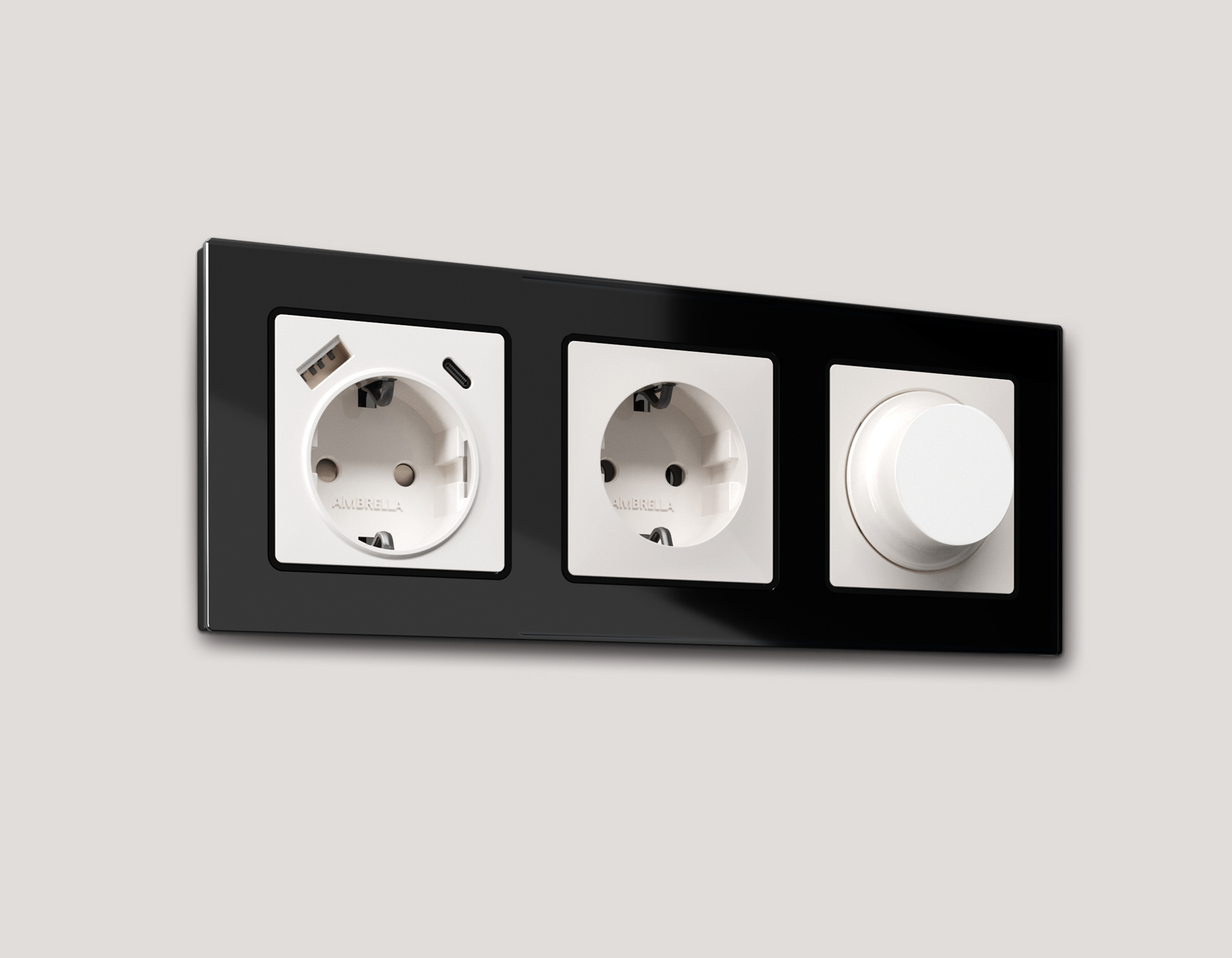 AF380803 Рамка ALFA Platos (Черный Стекло закаленное натуральное) 3-ая