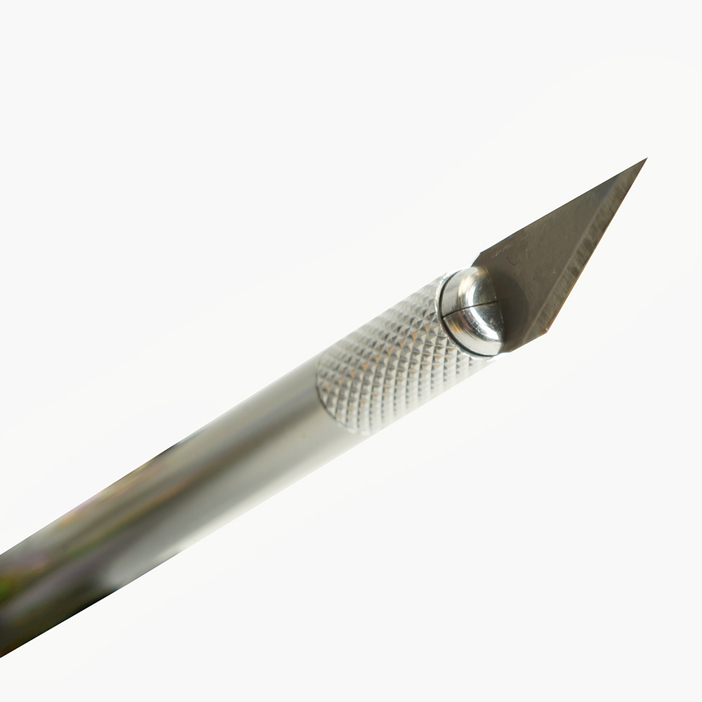 Нож макетный, 5 доп. лезвий, алюминий, STEKKER KMU-40-S