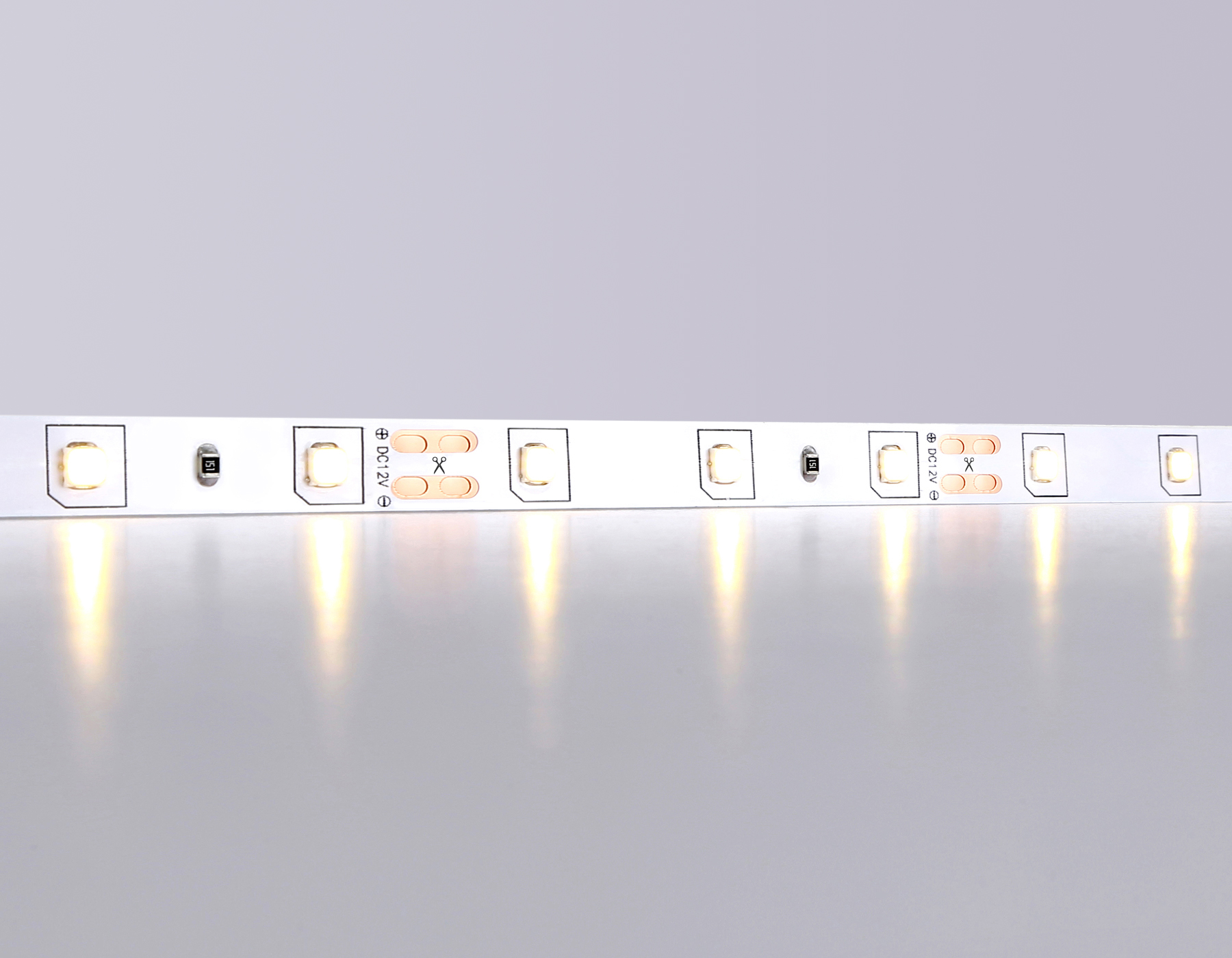 GS1001 2835 60Led/ 4.8W m/ 12V IP20 3000K/ 5000*8*1.2mm (2 конт.)