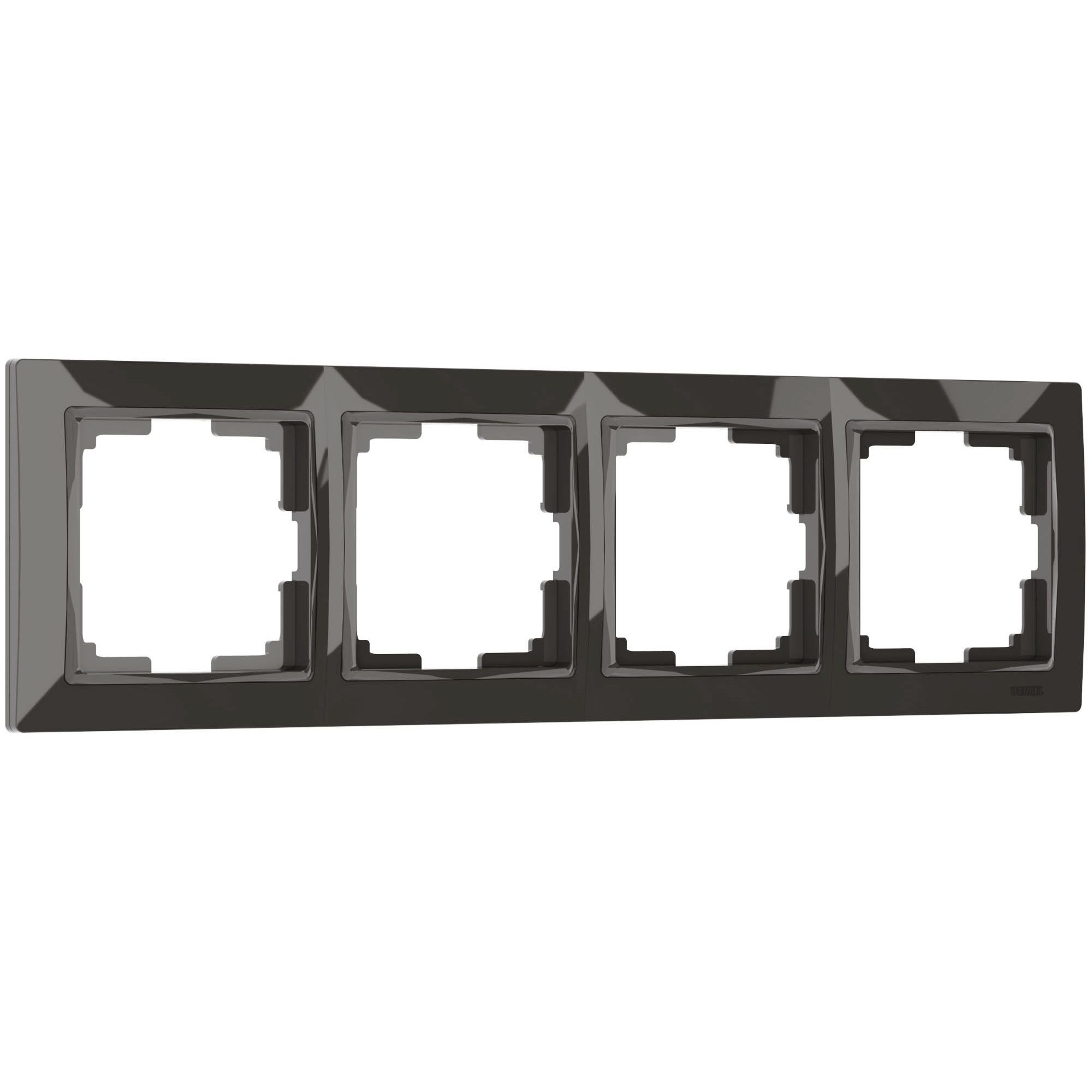 Рамка WERKEL Snabb на 4 поста (серо-коричневый, basic) WL03-Frame-04 / W0042007 / a036701