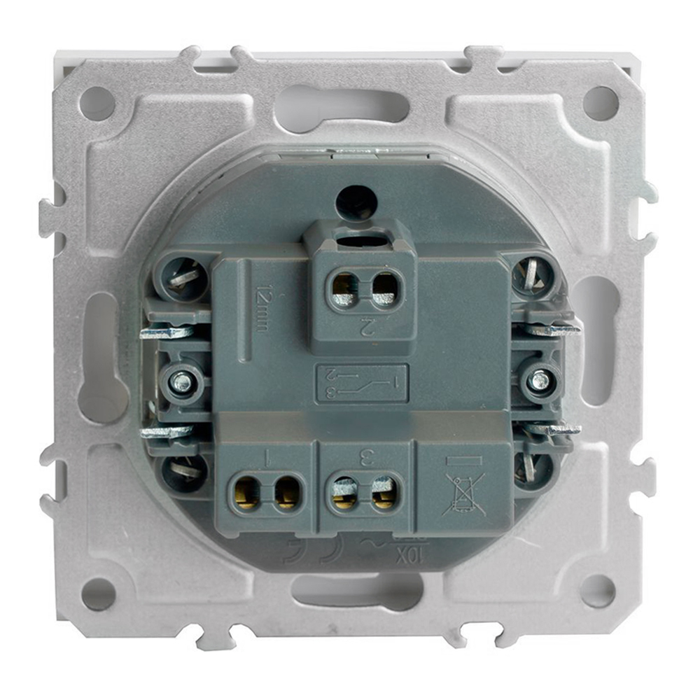 Переключатель 1-клавишный (механизм), СЗК, STEKKER, 250В, 10A, серия Эмили, RSW10-5105-01ZK, белый фарфор, soft touch