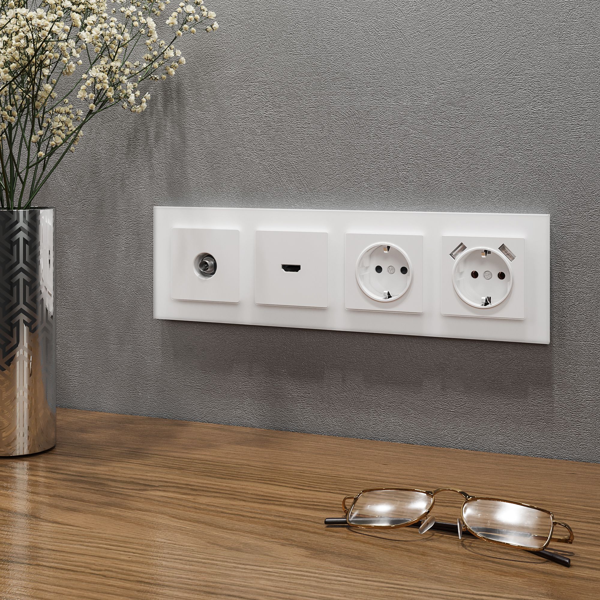 Рамка WERKEL Favorit на 4 поста (белый матовый) WL01-Frame-04 / W0041105 / a036580