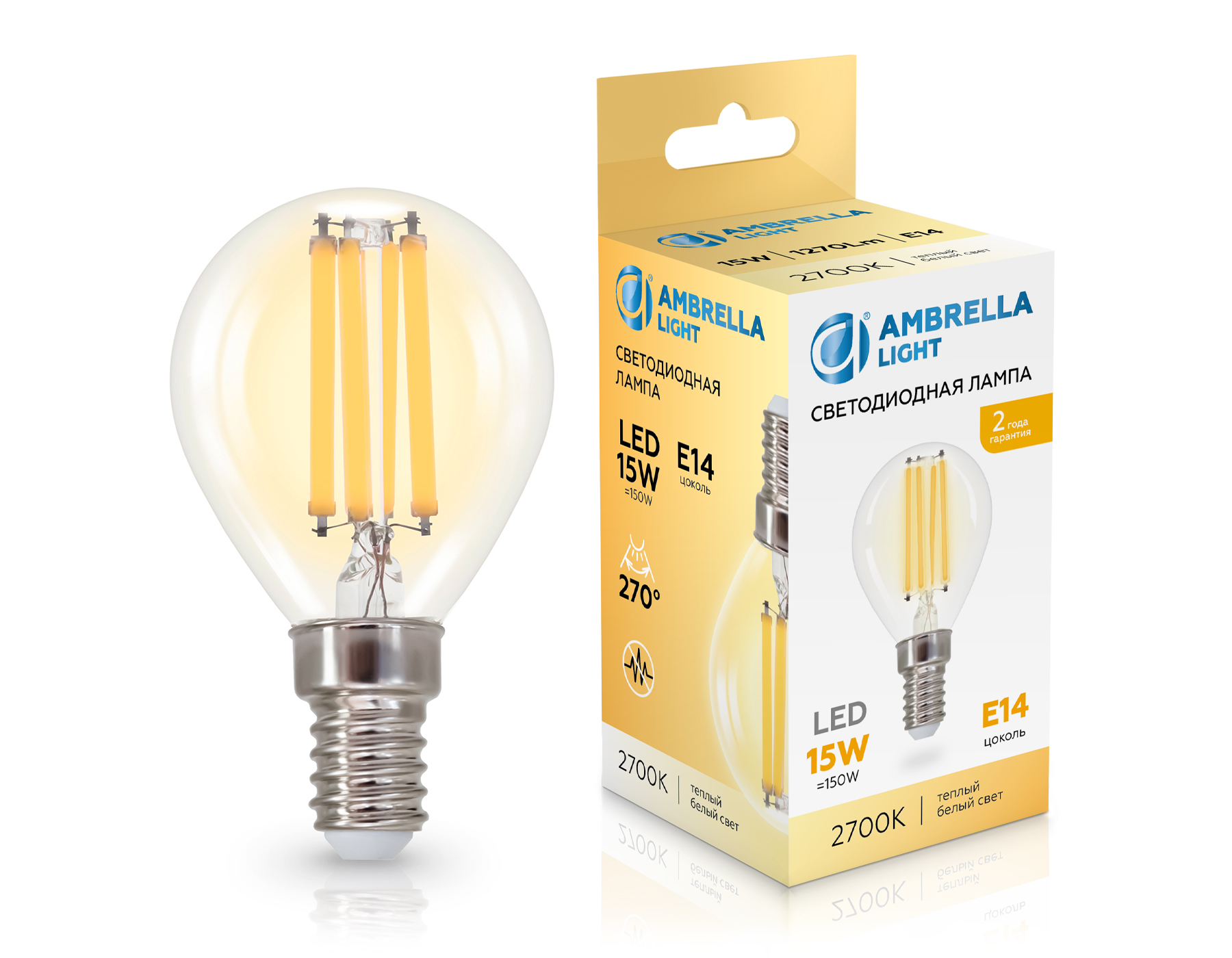 451533 Filament LED P45 15W E14 2700K 220-240V 451533 Filament LED P45 15W E14 2700K 220-240V