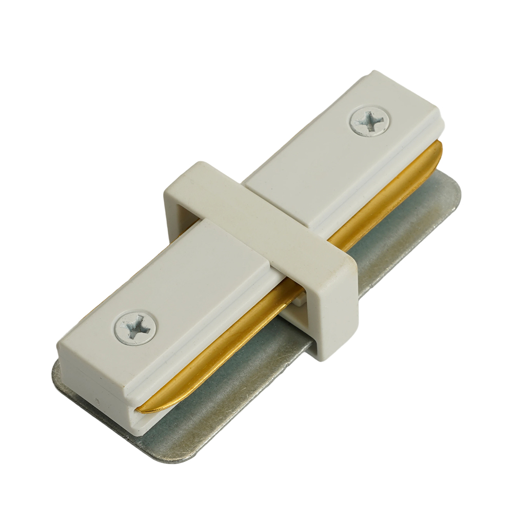 Коннектор прямой однофазный для шинопровода, белый, LD1020