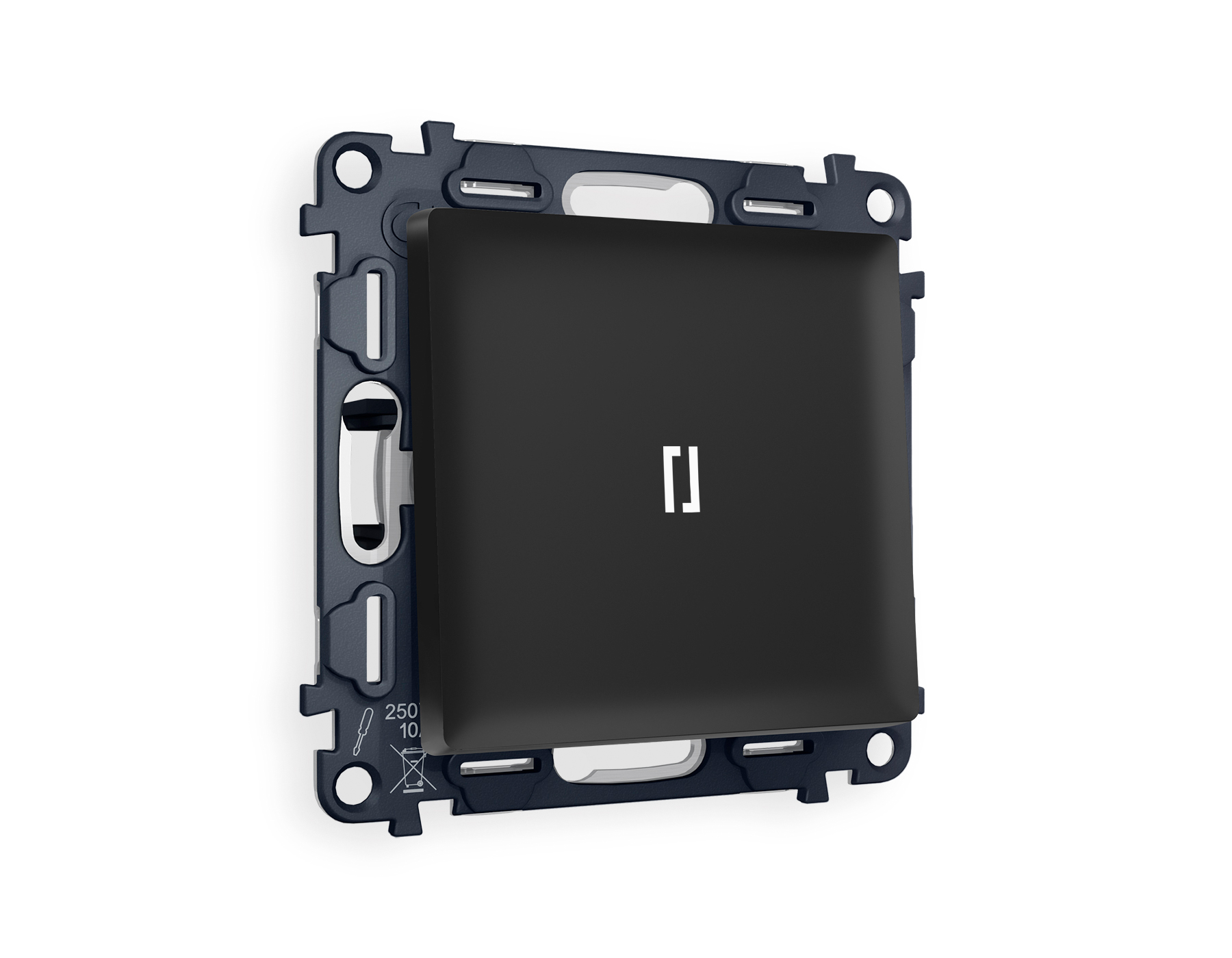 MA802035 Комплект механизма 1-кл проходного выключателя с подсветкой 5600K ALFA Черный матовый QUANT (AP8020, VM105, G25W)