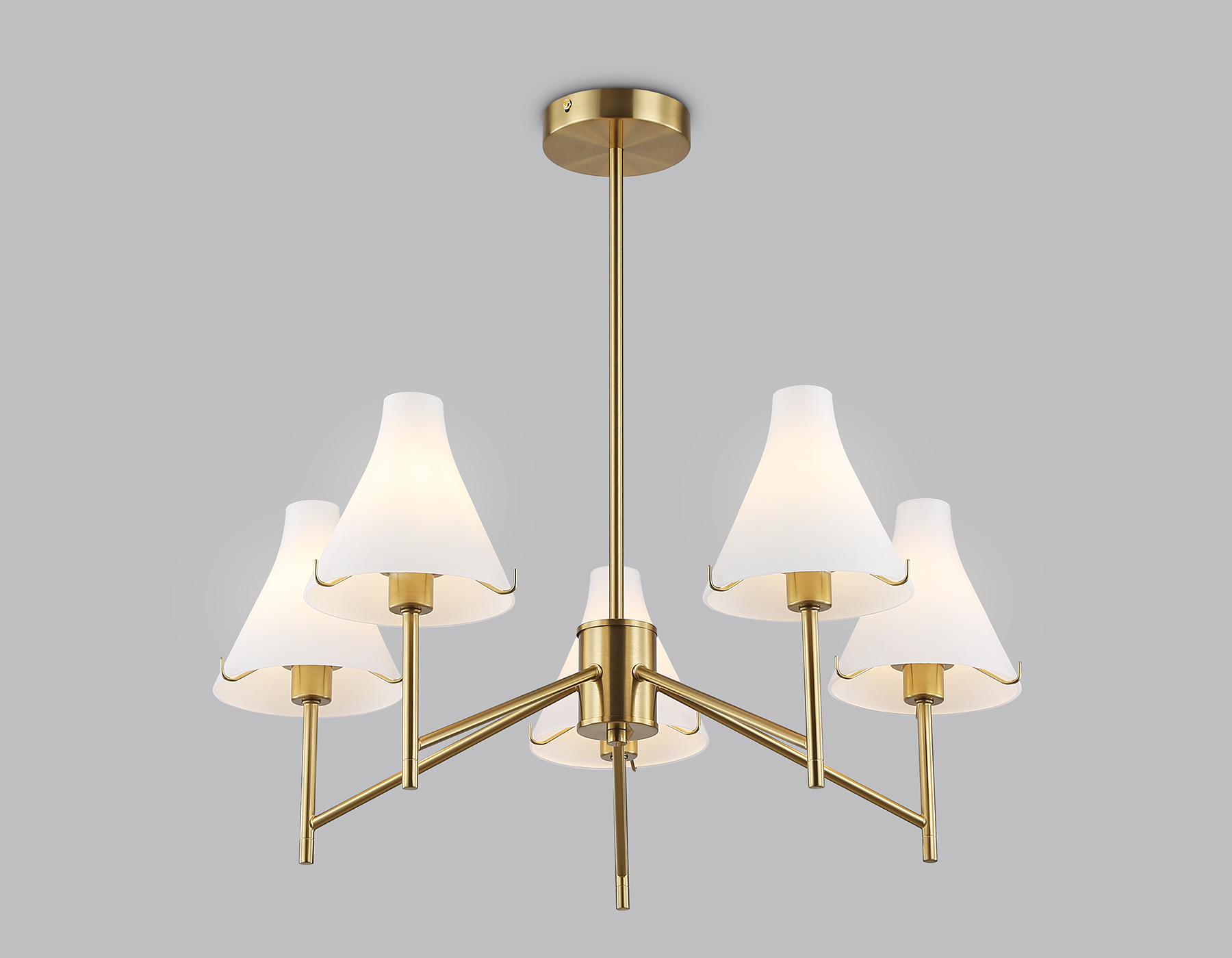 LH57133/5 BS/FR латунь/белый матовый E14/5 max 40W D650*590