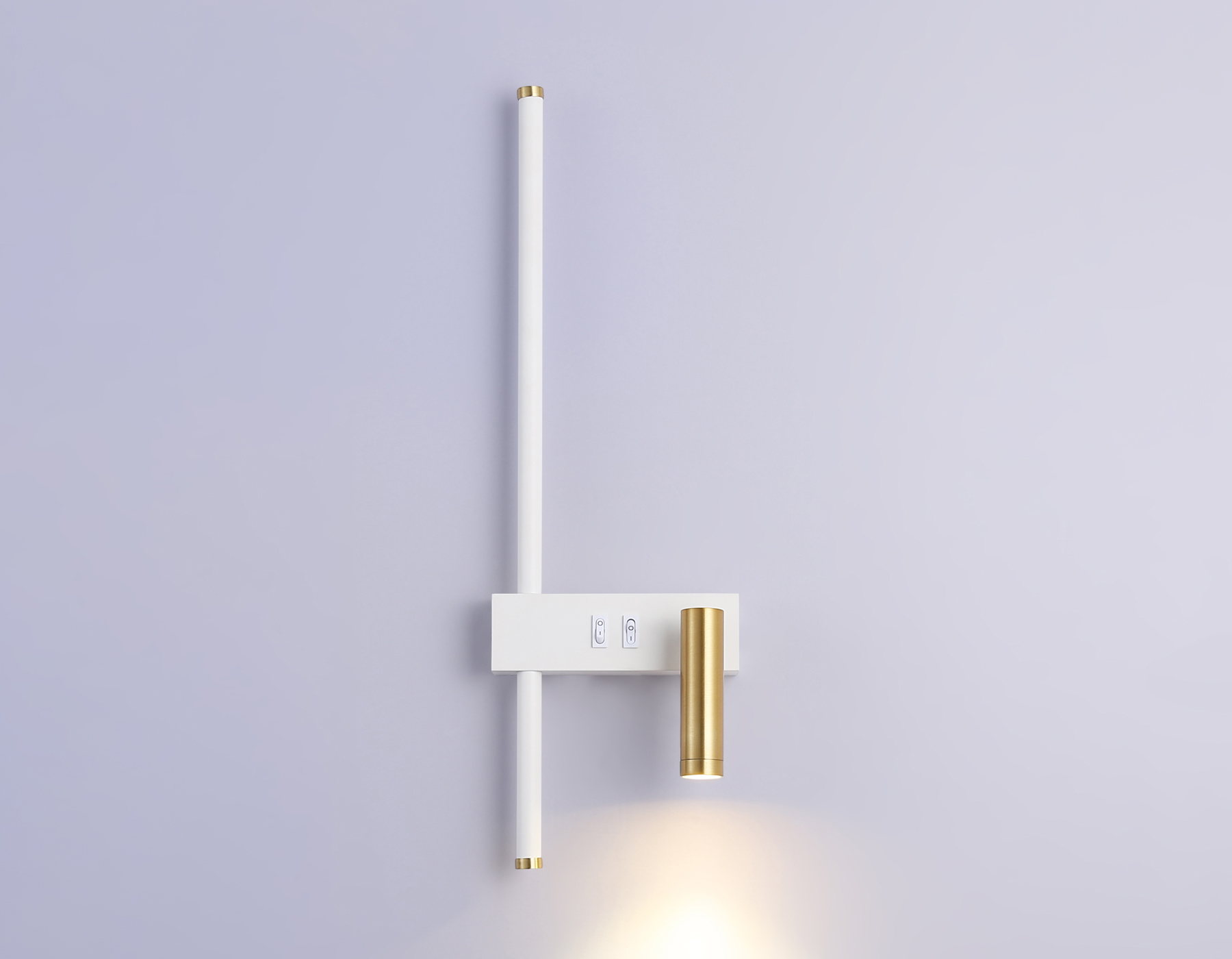 Настенный светильник Ambrella FL5207/2 SWH/GD белый песок/золото LED 4200K 7W+5W 500*160*111.5