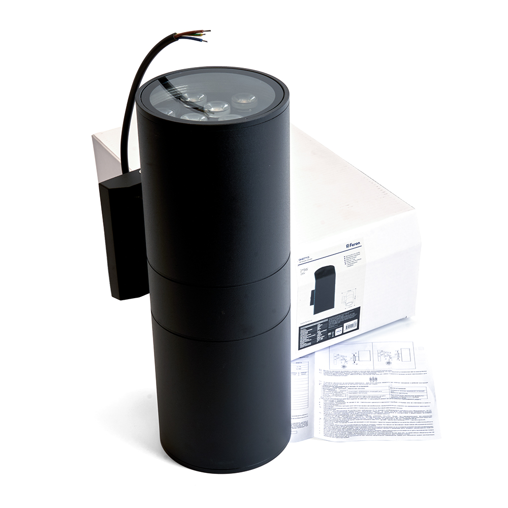 Светильник уличный светодиодный Feron DH0710, 2*9W, 1500Lm, 2700K, черный Светильник уличный светодиодный Feron DH0710, 2*9W, 1500Lm, 2700K, черный