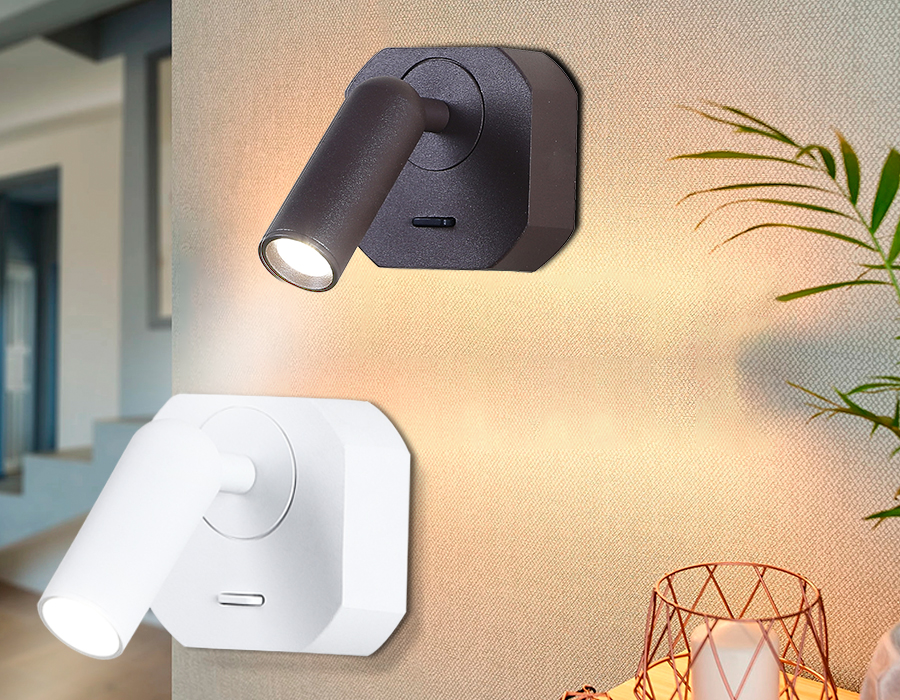 Настенный светодиодный светильник с выключателем Ambrella FW282 SWH белый песок LED 4200K 3W 66*66*65