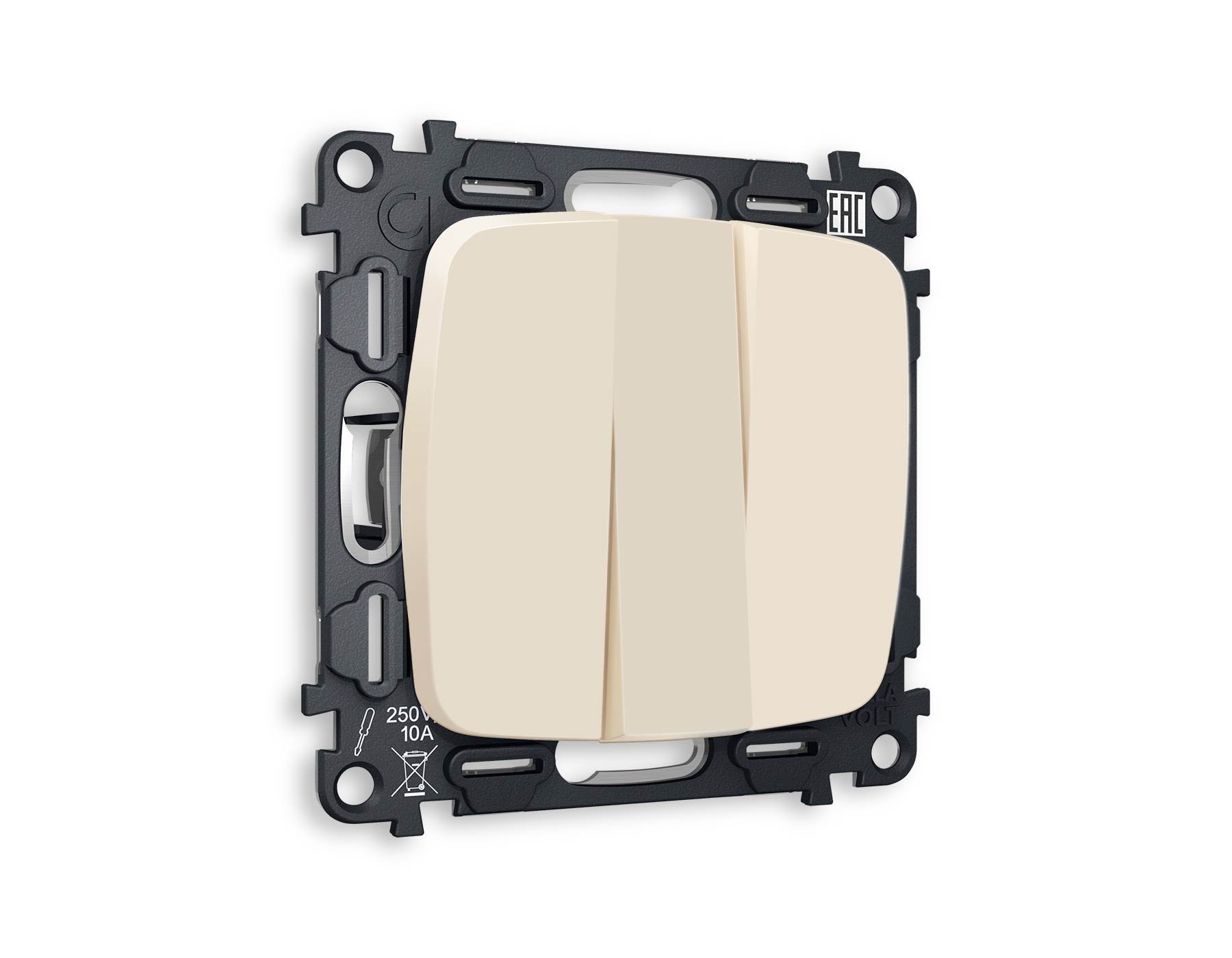 MO325010 Комплект механизма 3-кл выключателя OMEGA Бежевый матовый QUANT (OP3250, VM133)