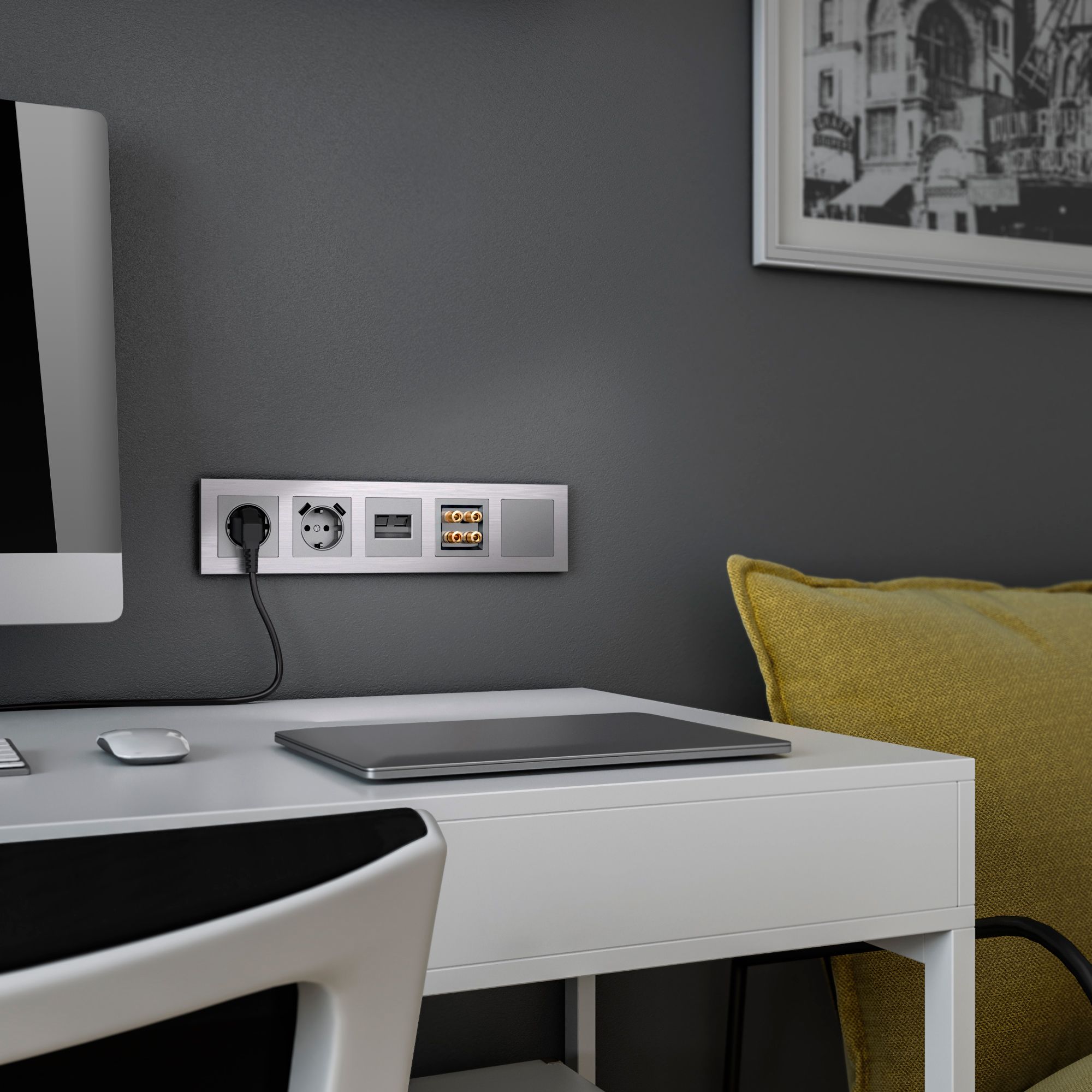 Акустическая розетка WERKEL (серебряный) WL06-AUDIOx4 / W1185006 / a030816