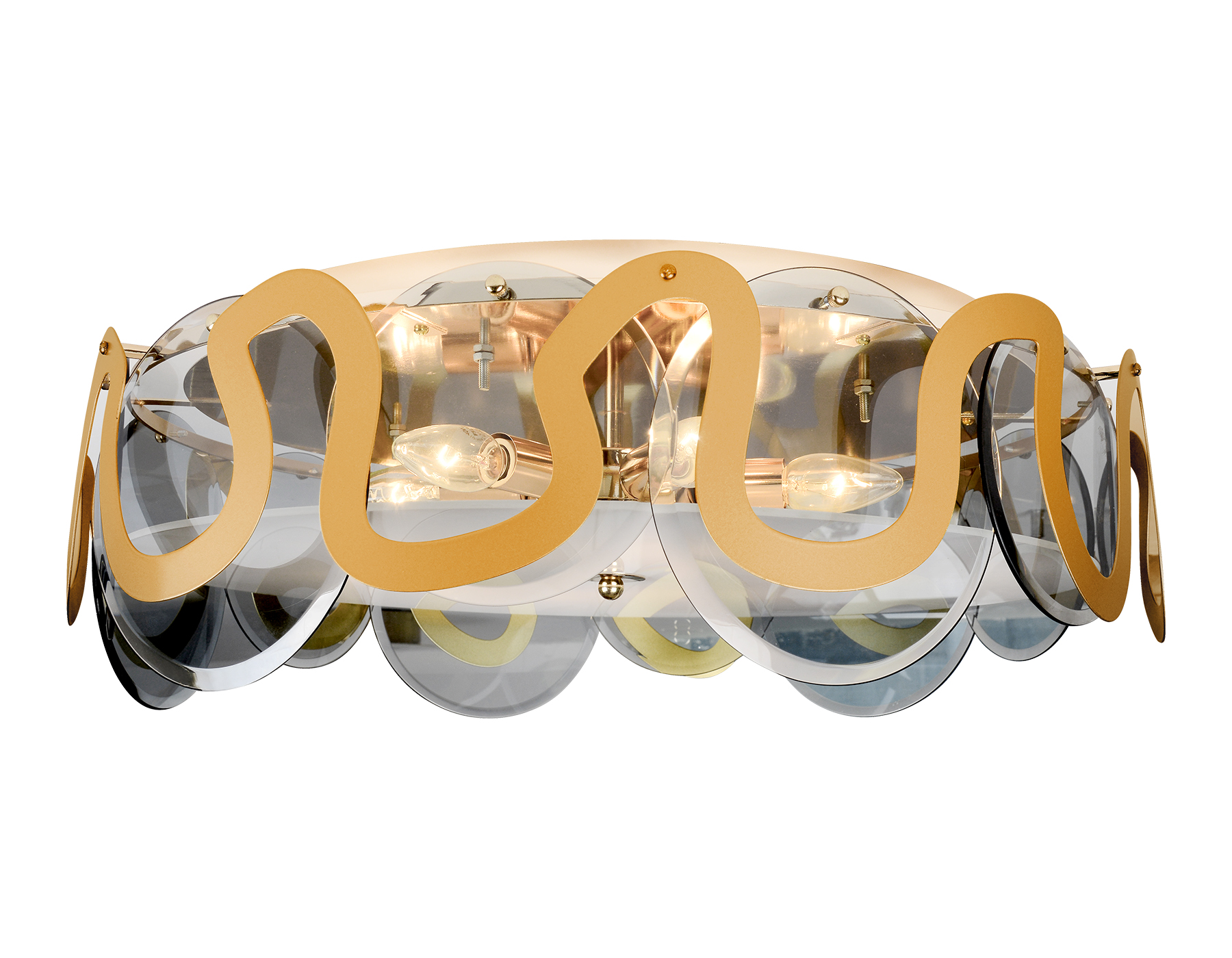 Потолочная люстра Ambrella TR5328/6 GD/SM/FR золото/дымчатый/белый матовый E14/6 max 40W D606*230