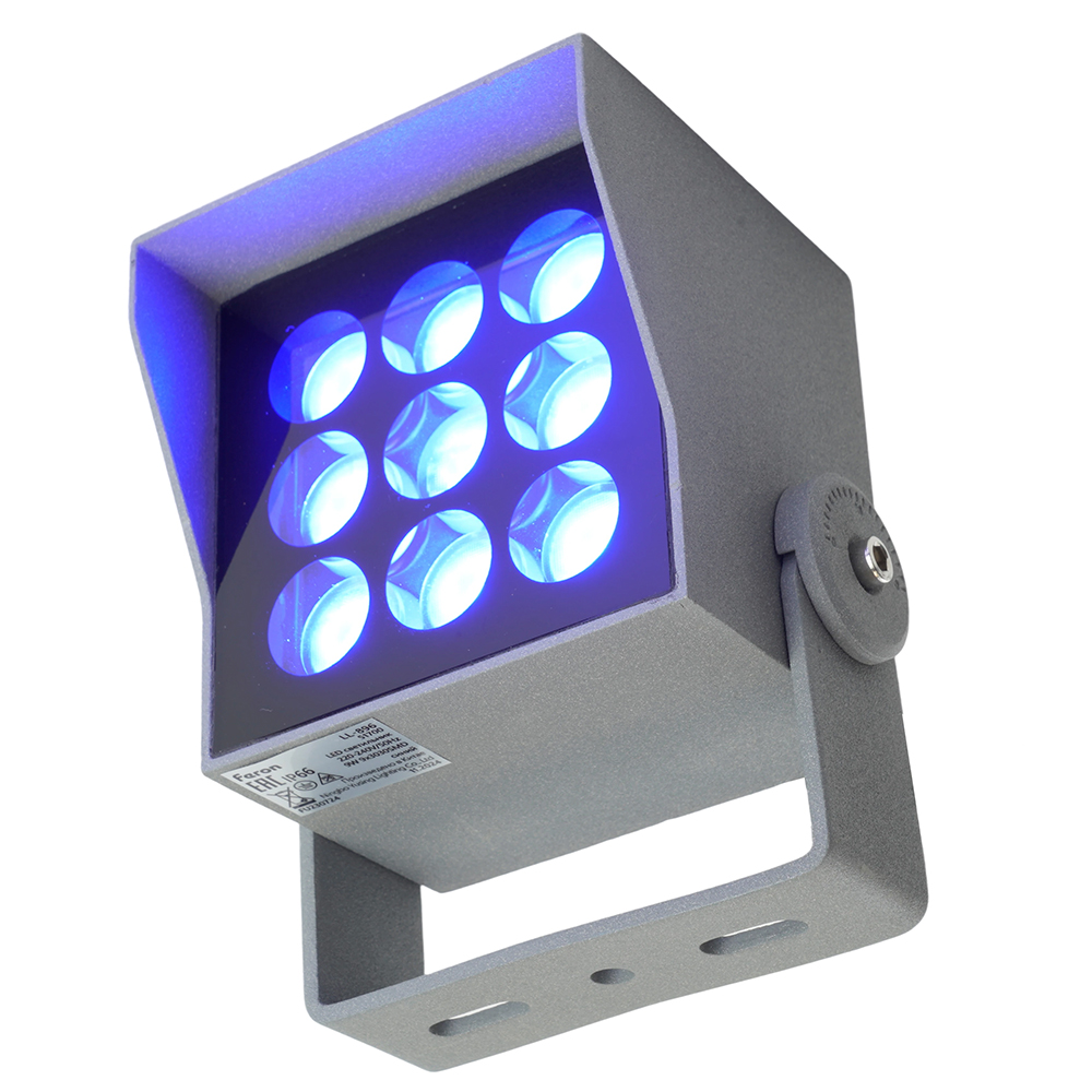 Светодиодный светильник ландшафтно-архитектурный Feron LL-896  AC220-240 9W синий IP66 квадрат