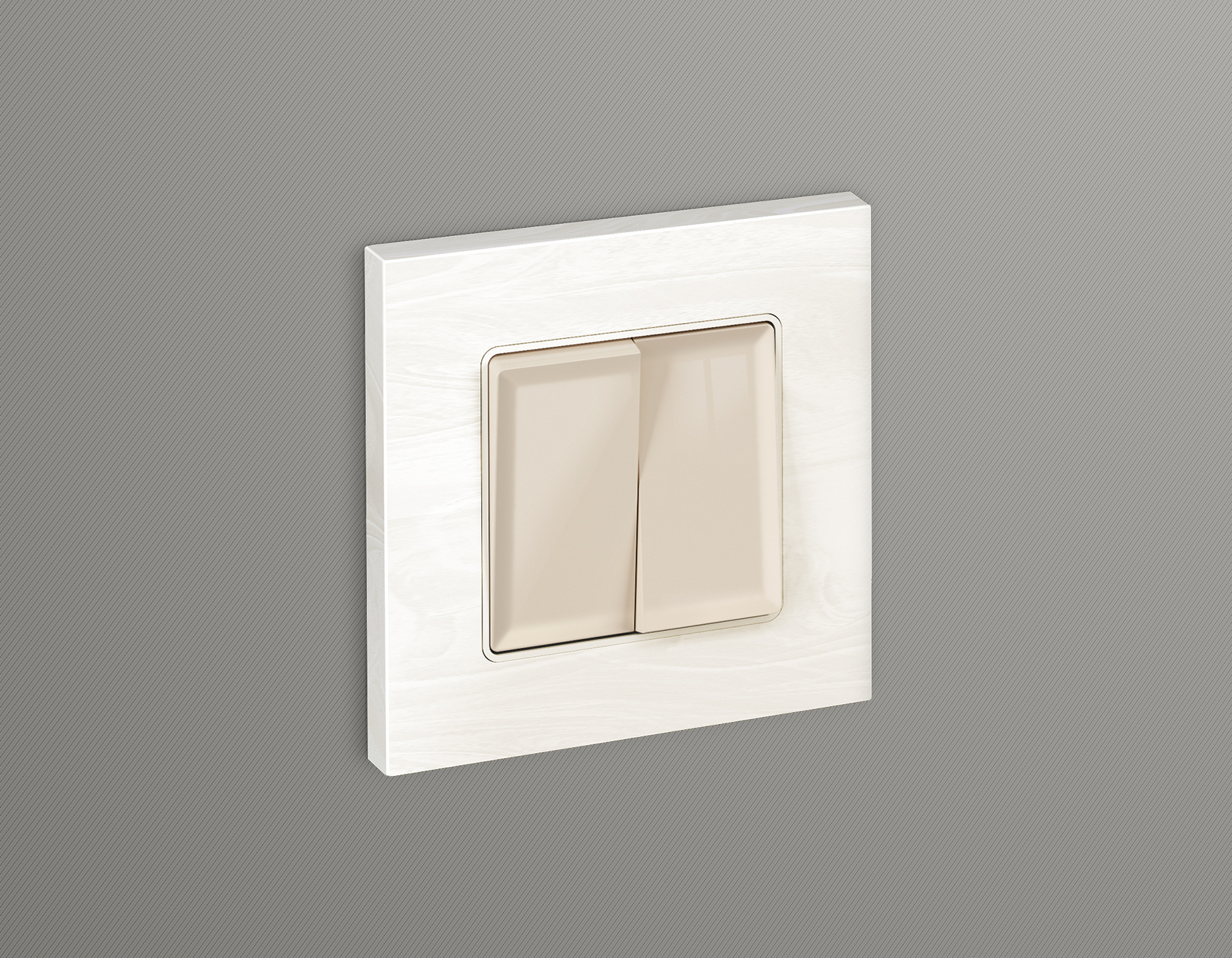 AP3030 Лицевая панель ALFA (Бежевый глянец) для 2-кл выключателей QUANT