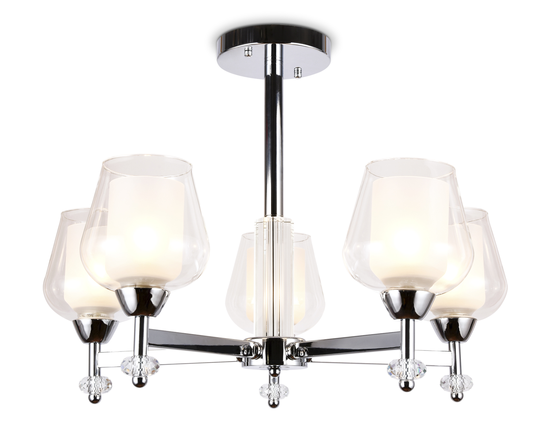 Подвесная люстра Ambrella TR3151/5 CH/CL хром/прозрачный E27/5 max 40W D630*460