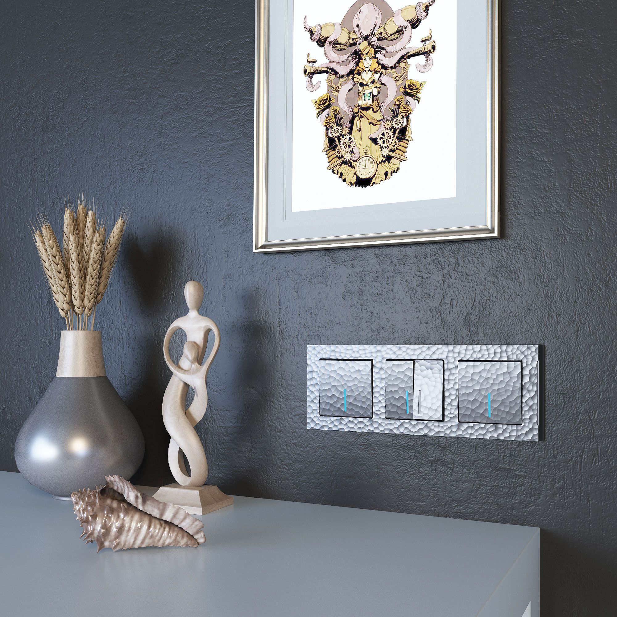 Рамка на 3 поста Werkel Hammer (серебряный) / W0032406 / a052520