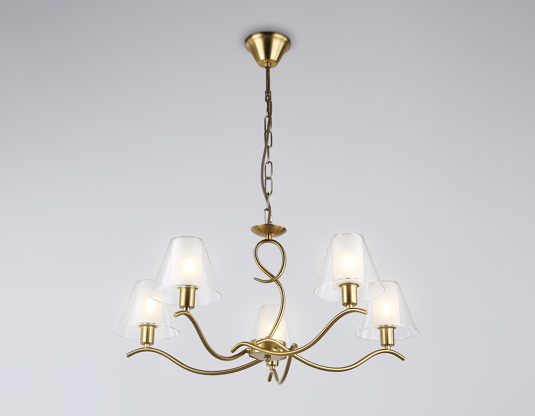 LH57091/5 BS/FR латунь/белый матовый E14/5 max 40W D690*790