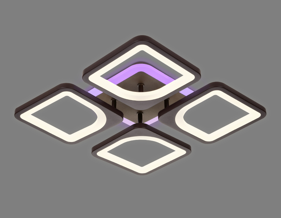 Потолочный светодиодный светильник Ambrella с пультом FA442 кофе 78W 520*520*80