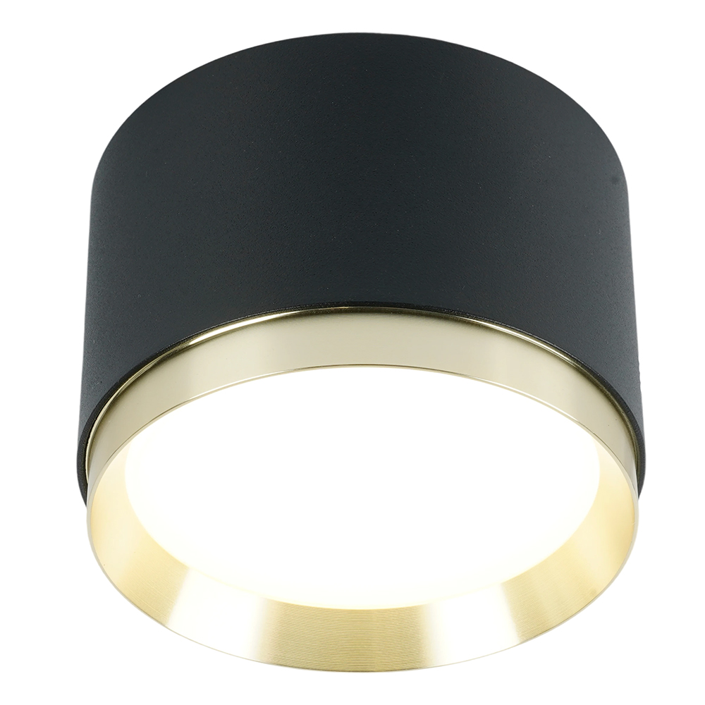 Светильник потолочный Feron Barrel DUET HL459 12W, 230V,GX53, черный + золото IP20