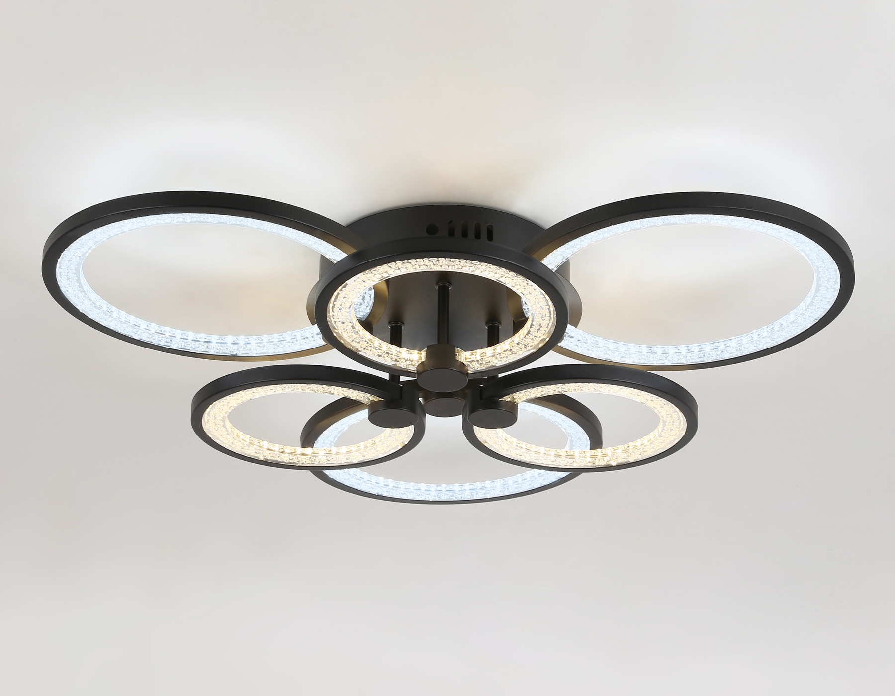 Потолочный LED светильник FA4092/3+3 BK черный 100W 3000K+6400K/4200K/6400K+3000K 620*570*120 (ПДУ ИК)