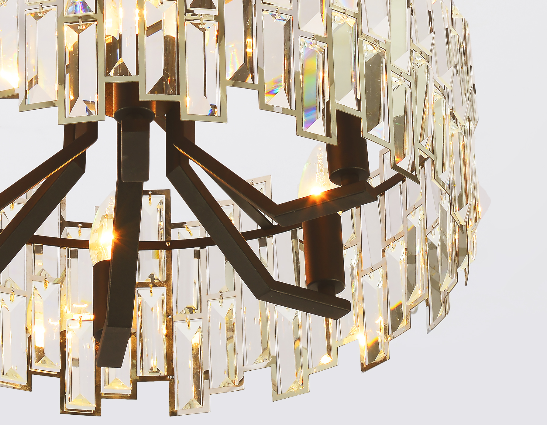 Подвесная люстра с хрусталем Ambrella TR5052 CH/BK/CL хром/черный/прозрачный E14/6 max 40W