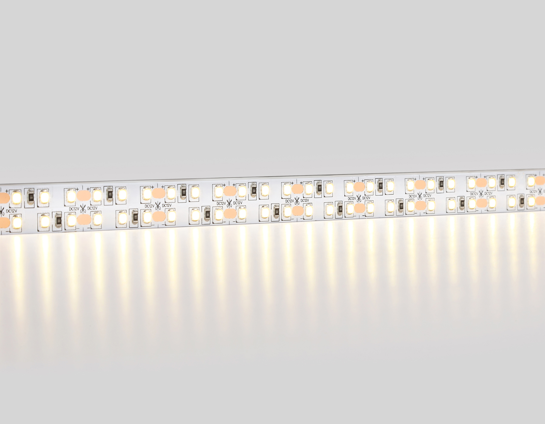 GS1601 2835 240Led/ 19.2W m/ 12V IP20 3000K/ 5000*14*1.2mm (2 конт.)
