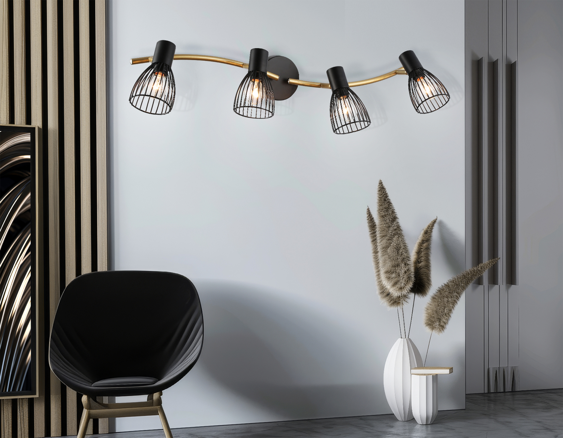 TR8662/4 BK/GD черный/золото E14/4 max 60W 760*100*170 TR8662/4 BK/GD черный/золото E14/4 max 60W 760*100*170
