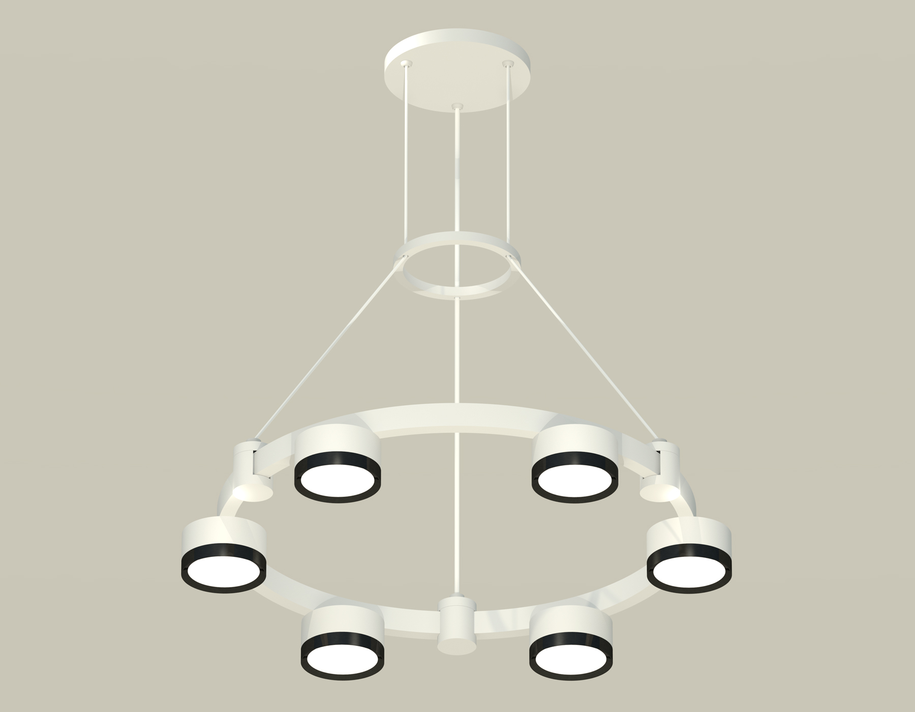 Подвесной светильник Ambrella Techno Ring XR92031101/6 SWH/PBK белый песок/черный полированный GX53 (A9203, C9231, N8113)