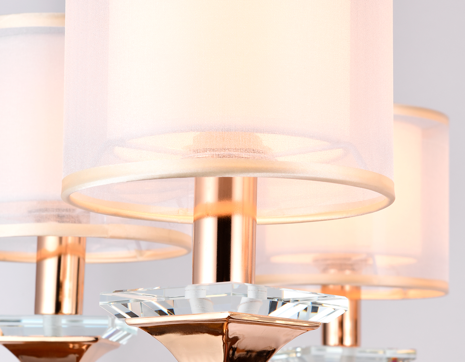 Подвесная люстра с хрусталем Ambrella TR4535/6 GD/WH золото/белый E14/6 max 40W D700*560