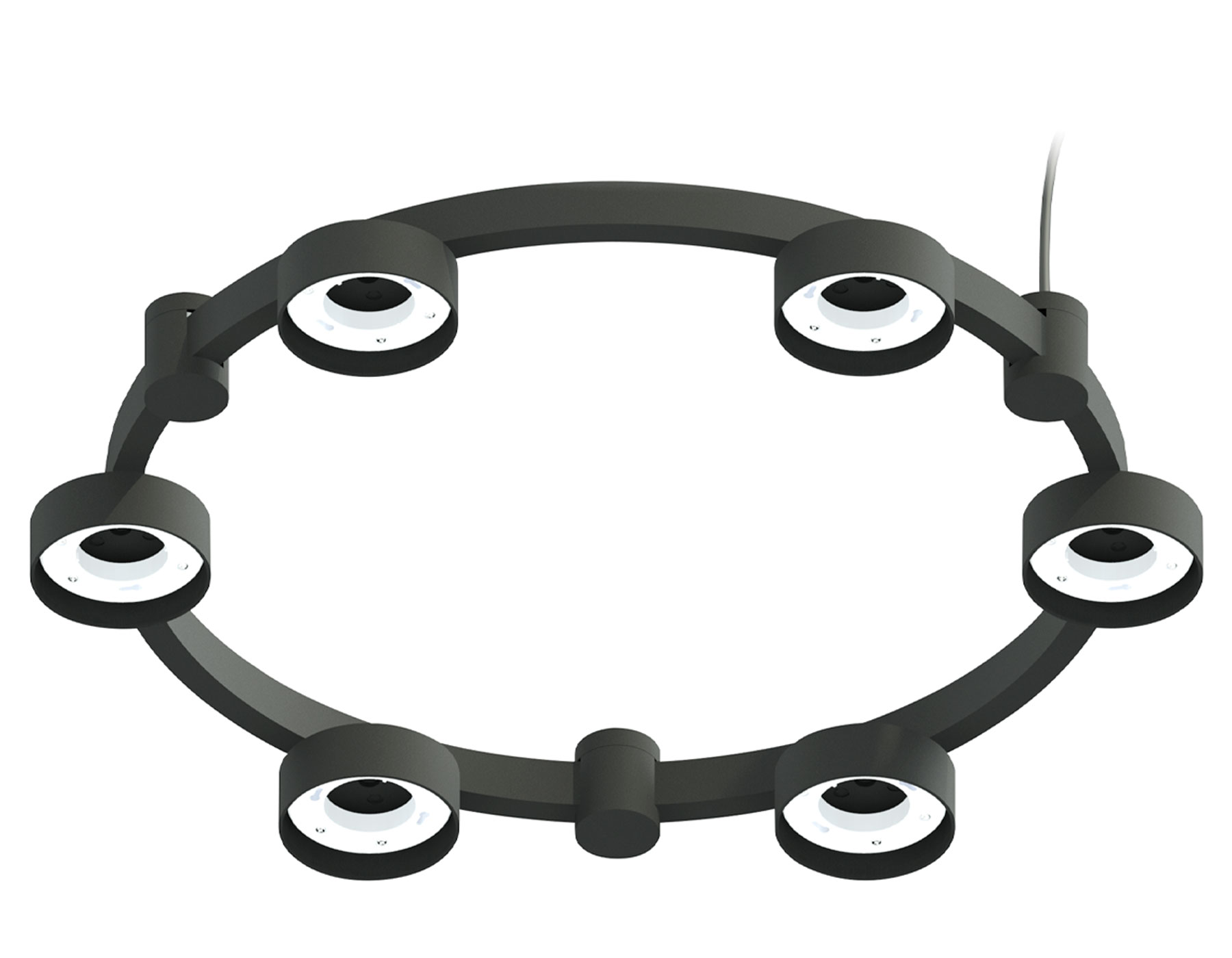 Корпус светильника Ambrella Techno Ring подвесной C9232/6 SBK черный песок D550*70.5mm GX53/6 для насадок D85