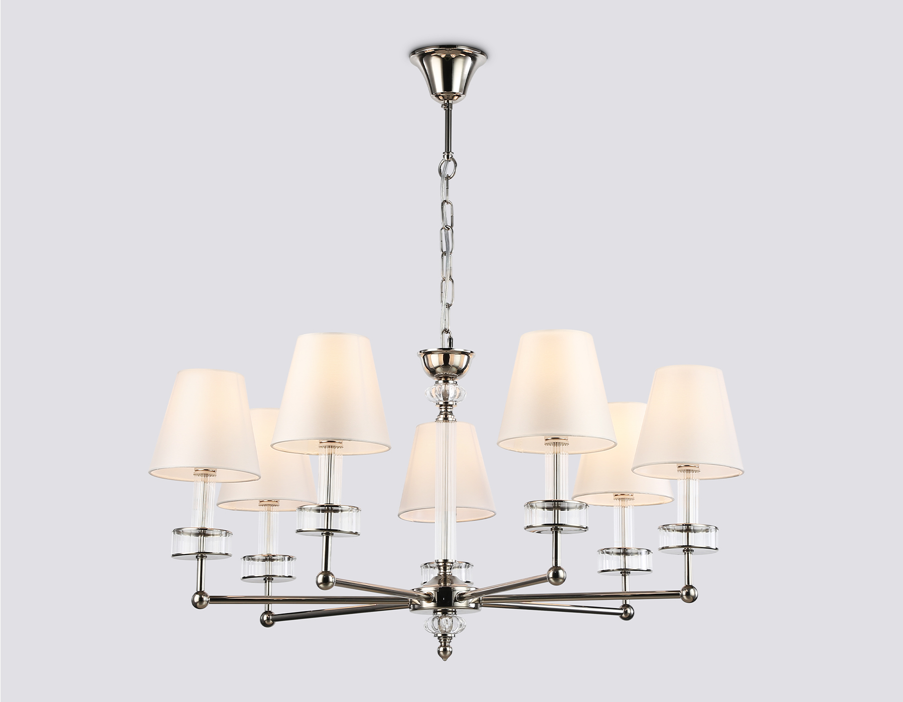 LH71003/7 BN/WH никель/белый E14*7 max 40W D820*1130