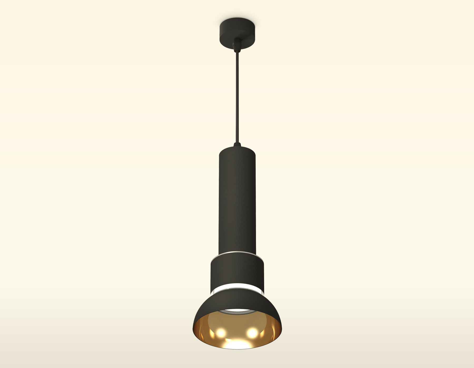 Подвесной светильник Ambrella XP8111007 SBK/PYG/CL черный песок/золото желтое полированное/прозрачный GX53