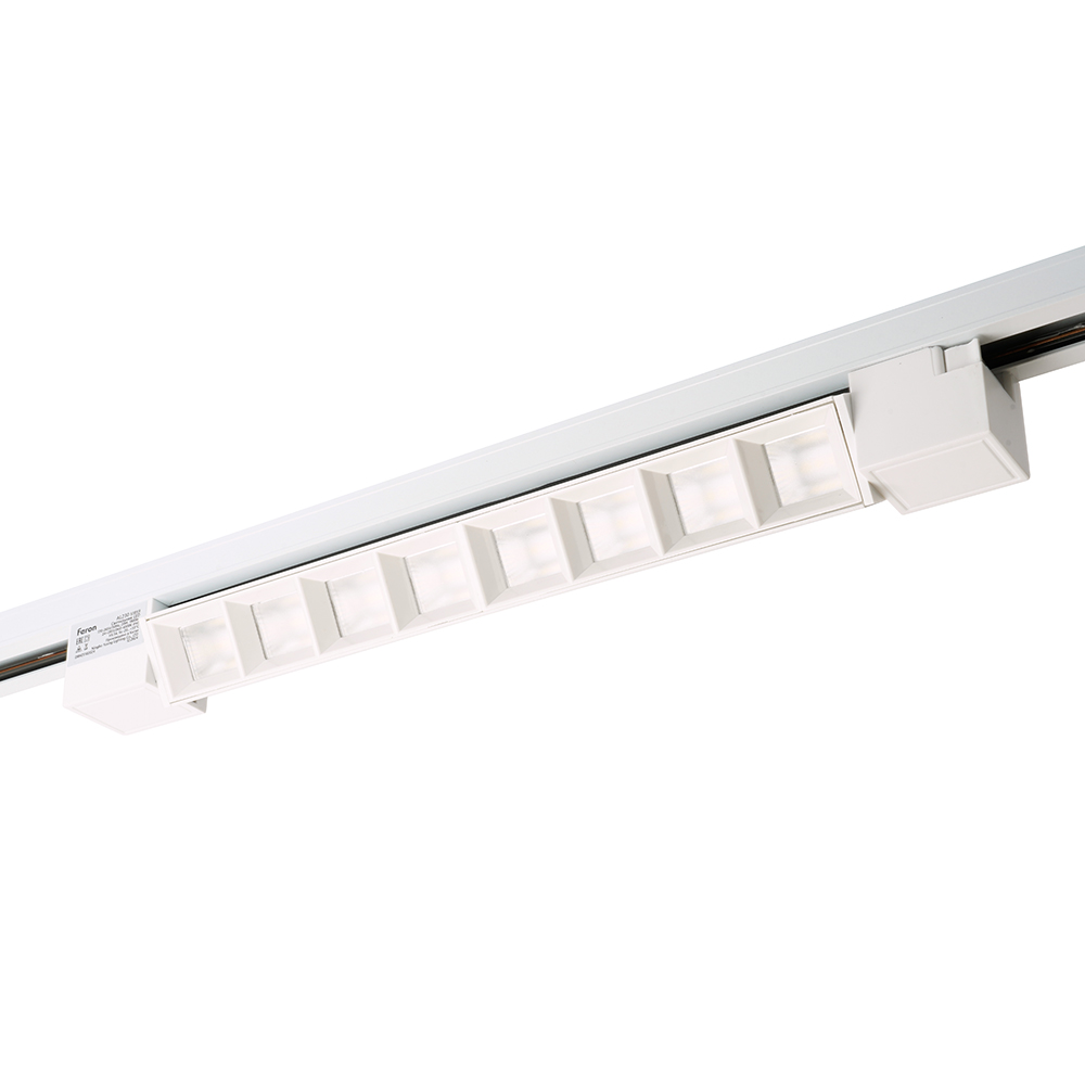 Светодиодный светильник Feron AL230 трековый однофазный на шинопровод 20W 4000K 60 градусов белый серия LensFold