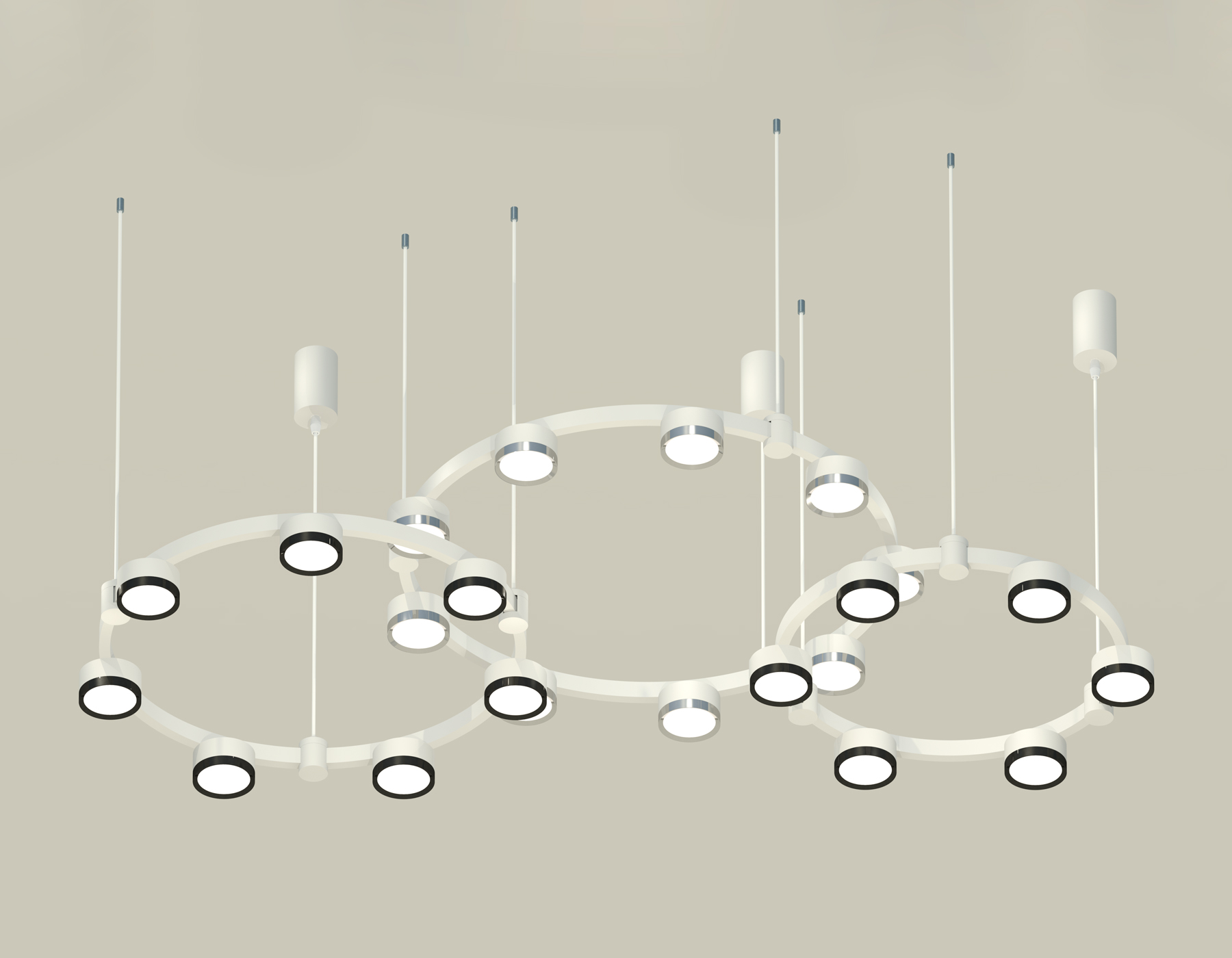 Подвесной светильник Ambrella Techno Ring XR92082100/22 SWH/PBK/PSL белый песок/черный полированный/серебро полированное GX53