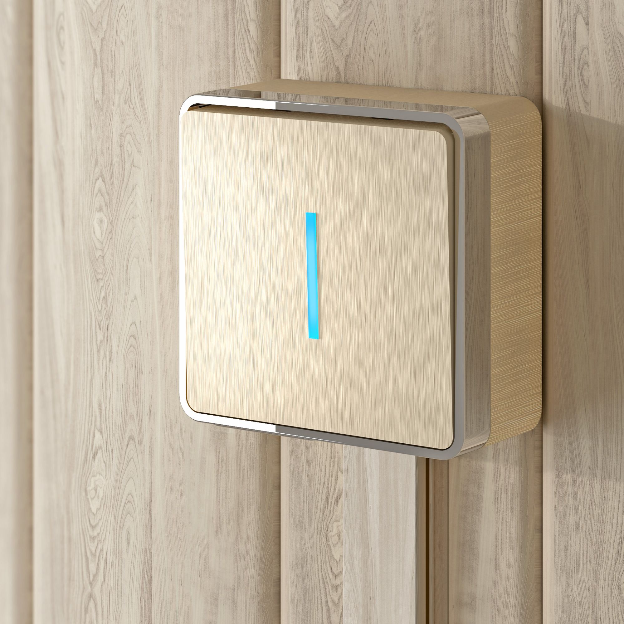 Выключатель одноклавишный с подсветкой Werkel Gallant (шампань рифленый) WL15-01-04 / W5010110 / a041415