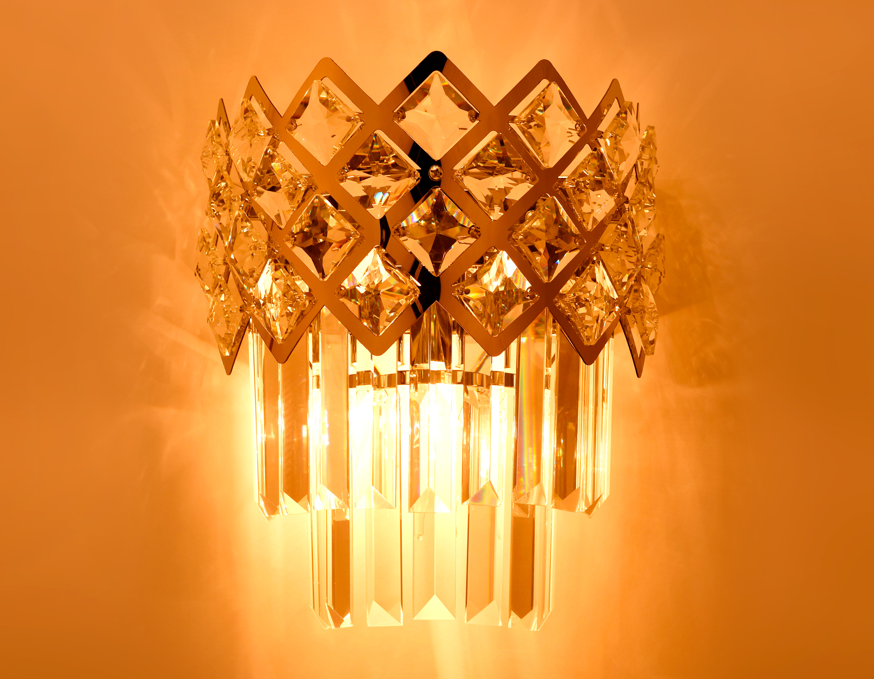 Настенный светильник с хрусталем Ambrella TR5282/2 CH/CL хром/прозрачный E14/2 max 40W 280*220*150