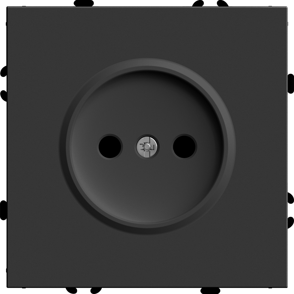 Розетка 1-местная с защитной шторкой (механизм), STEKKER,  б/з, 250В, 16А, серия Эмили, RST16-5109-05, черный уголь, soft touch