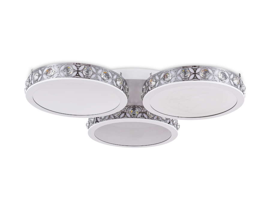 Потолочный светодиодный светильник  Ambrella с пультом FA9445 WH/CH белый/хром 154W