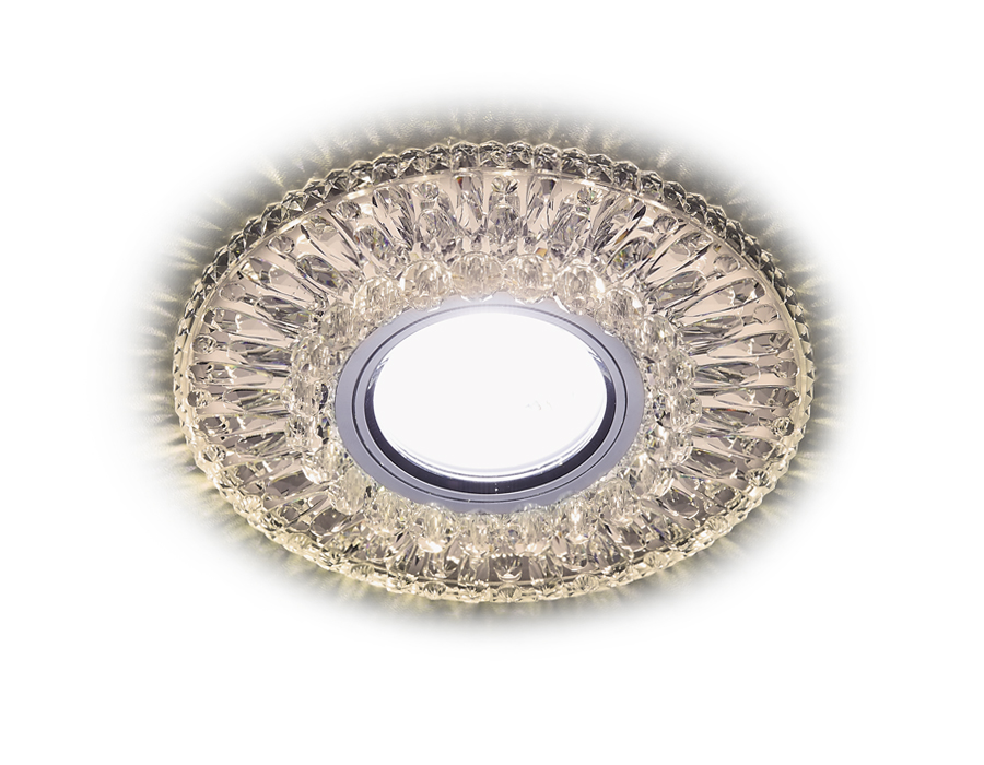 Встраиваемый светильник Ambrella S380 CL/WW хром/прозрачный MR16+3W(LED WARM)