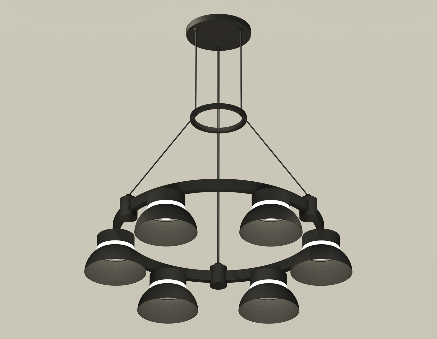 Подвесной светильник Ambrella Techno Ring XR92051001/6 SBK/FR черный песок/белый матовый GX53 (A9205, C9232, N8141)