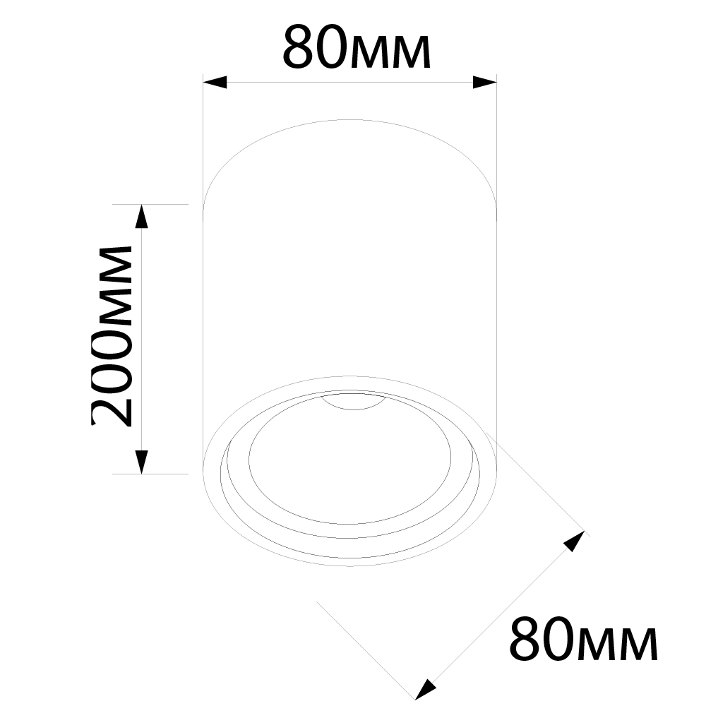 Светодиодный светильник Feron AL532 накладной 15W  4000K черный 80*200