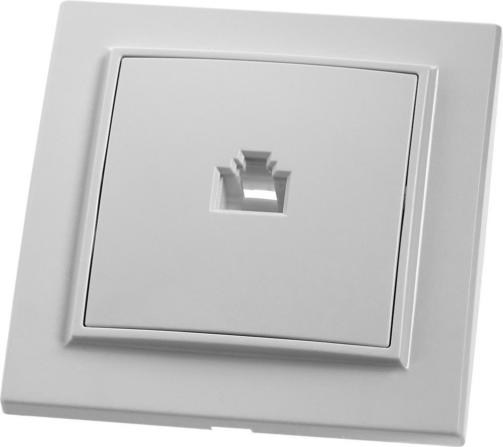 Розетка компьютерная STEKKER PST10-9007-01 1-местная RJ-45, серия Эрна, белая 39047